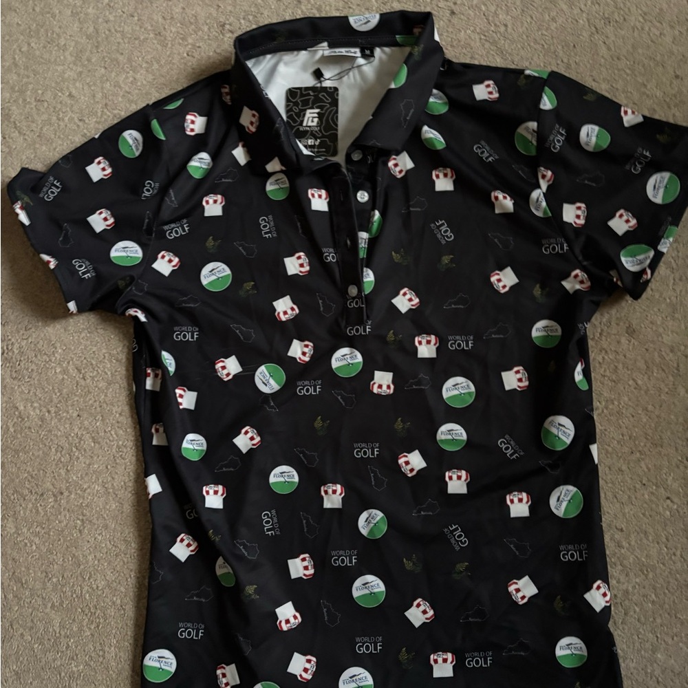 Women’s Black Golf Print Shirt